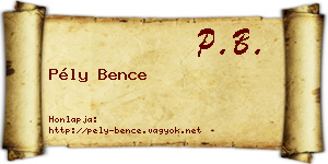 Pély Bence névjegykártya